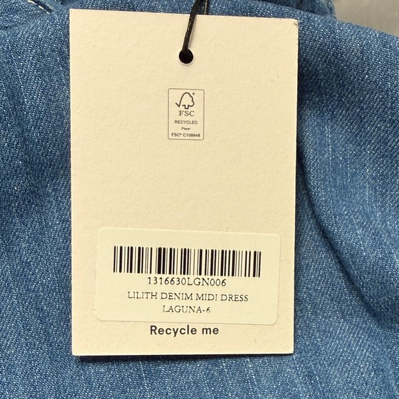 Reformation Lilith Denim Midi Dress - Picture 5 of 6